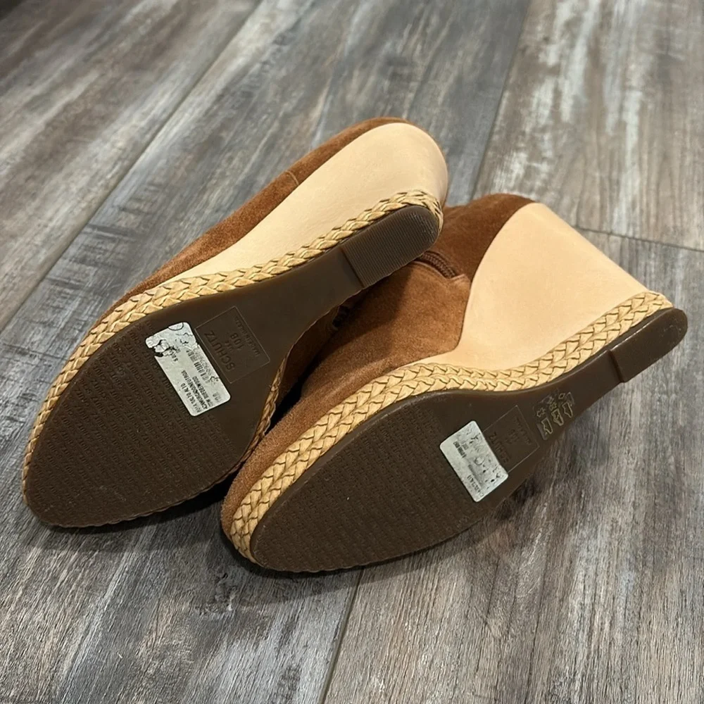 Schutz Belua Suede Wedge Bootie Size 10